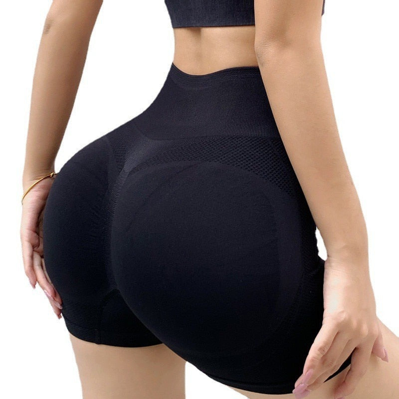 Women Booty Workout Leggings Short-black