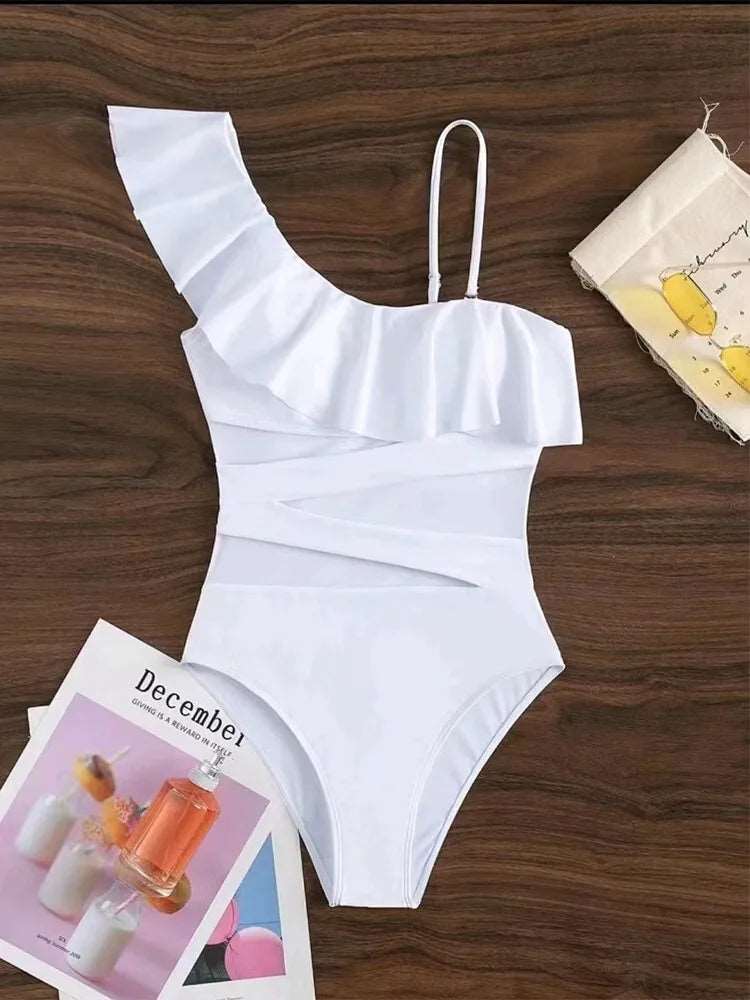 One Piece white & black Swimsuit