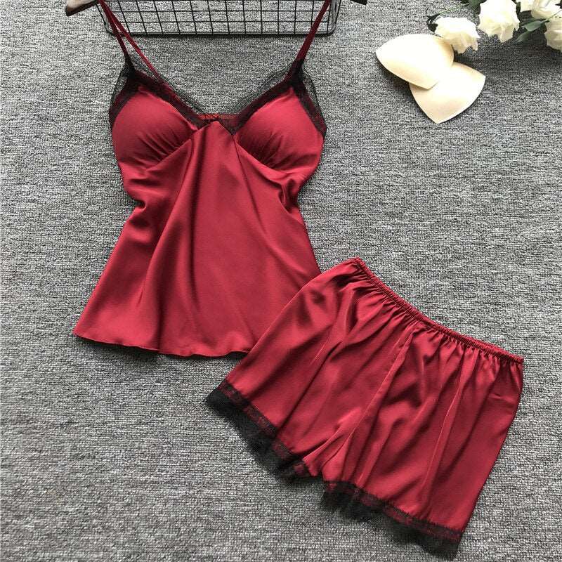 4 piece Set Sleep Lace pyjama Set