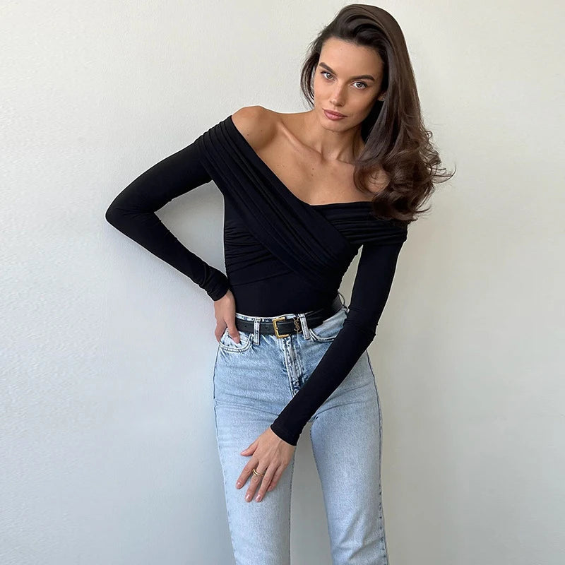 Bodysuits off shoulder Knitted top