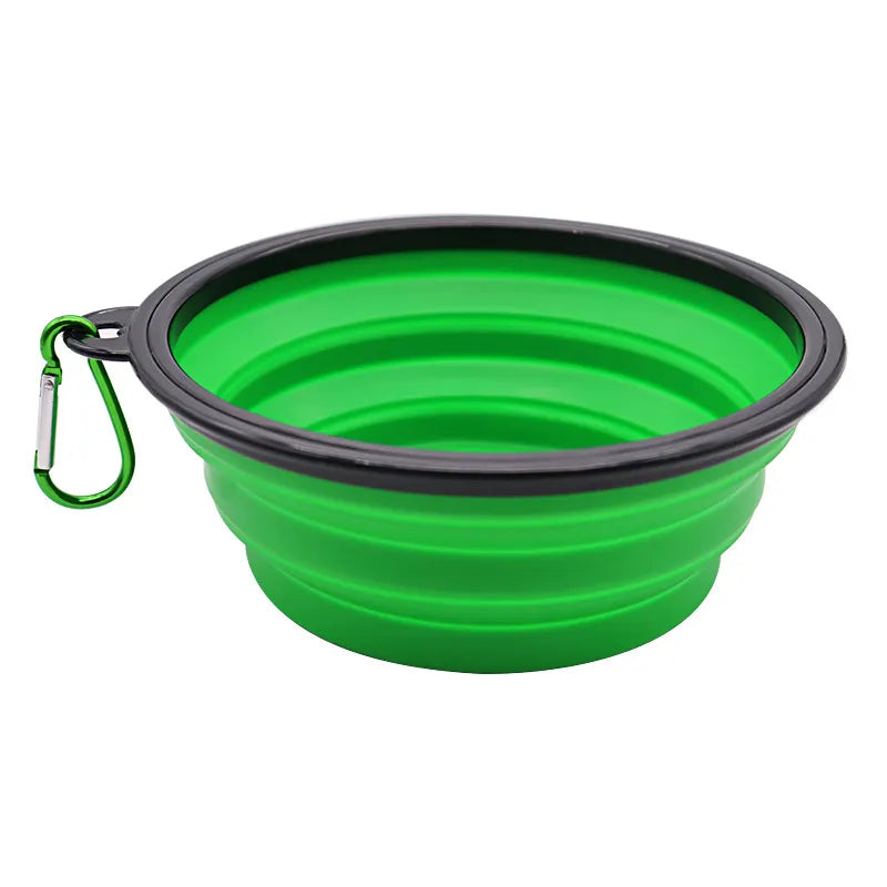 350ML/1000ML Foldable Silicone Pet Bowl Green 1000ml