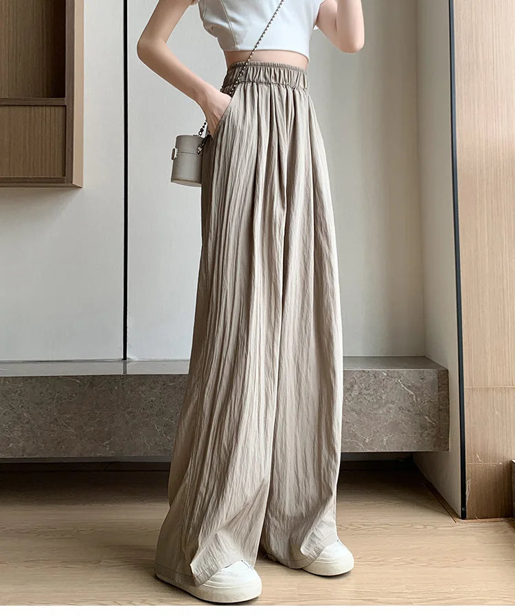 Elasticated waistband Wide Leg Trousers for Women