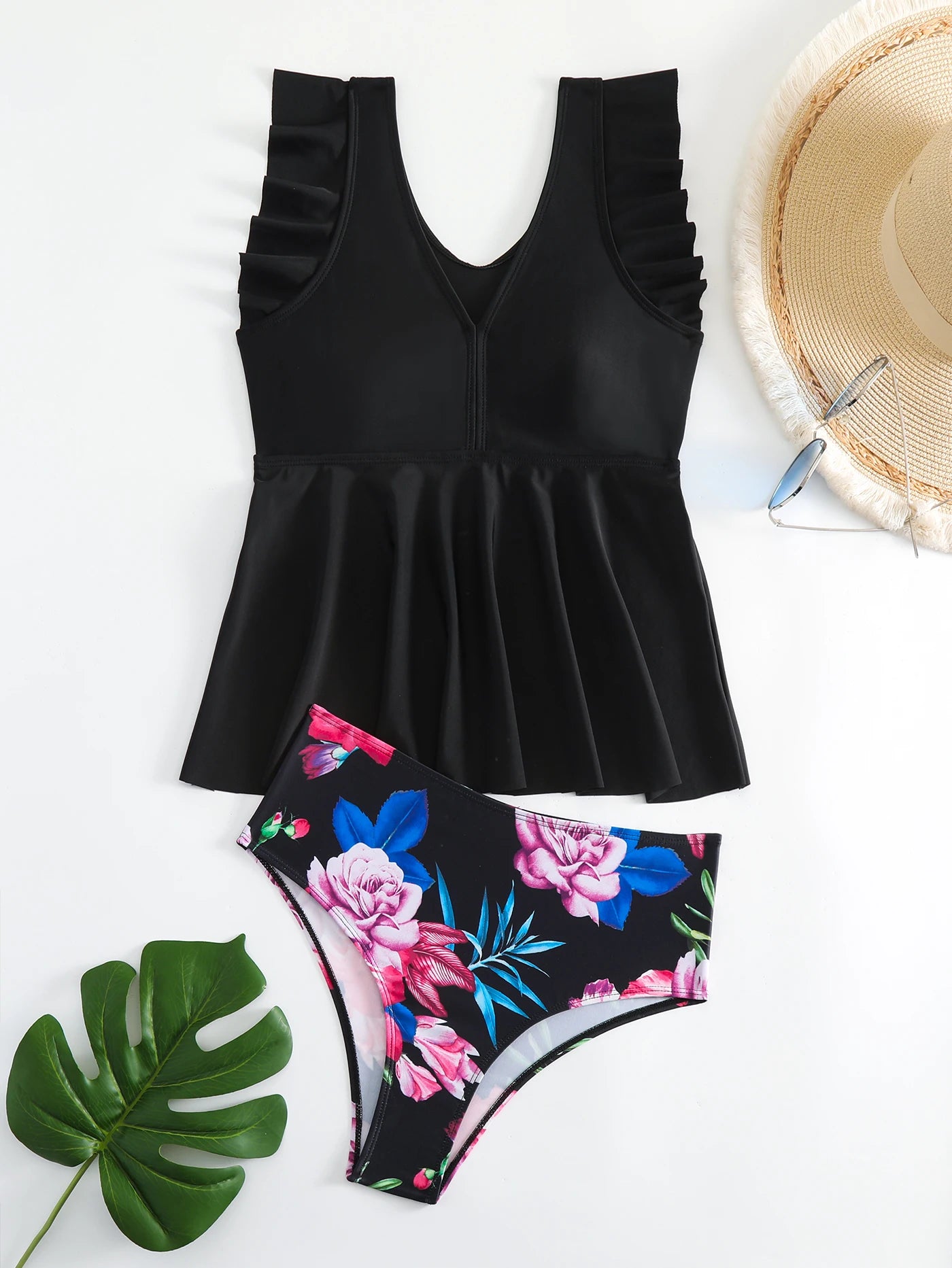 New Sexy Ruffle Two Piece Swimsuit