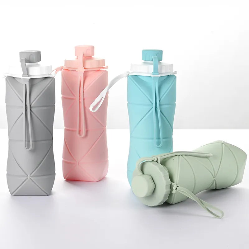 600ml Best Selling Folding Silicone Water Bottle