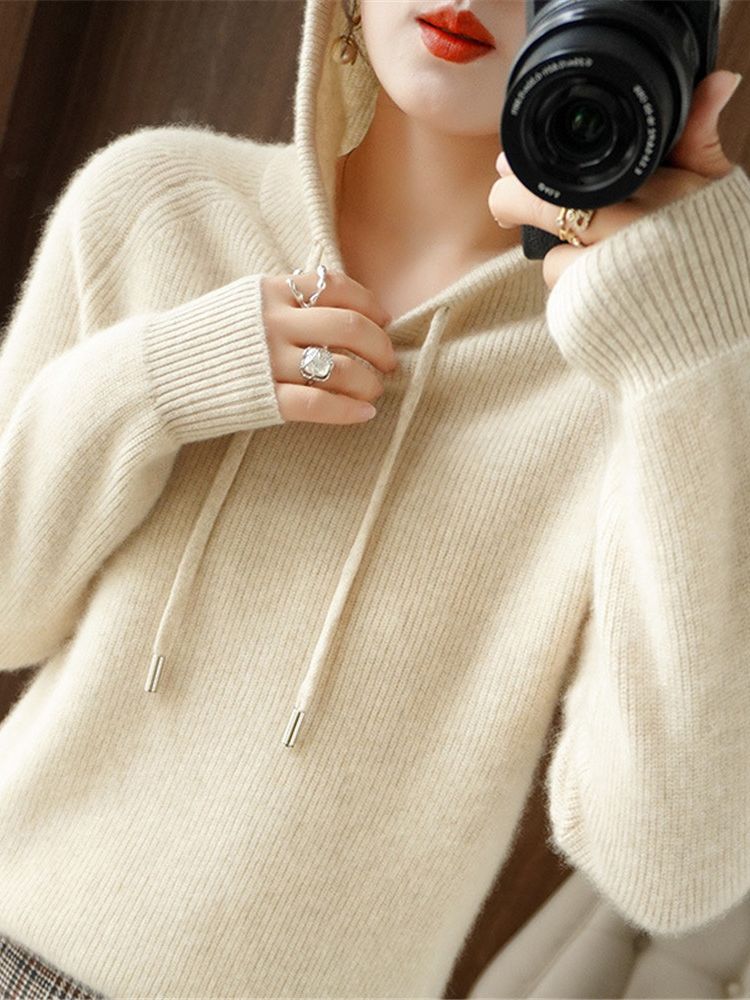 Hooded Knitted Jacket Cardigan