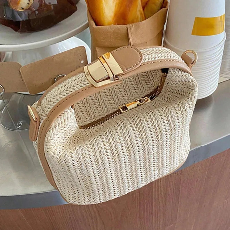 Straw trendy shoulder Handbag