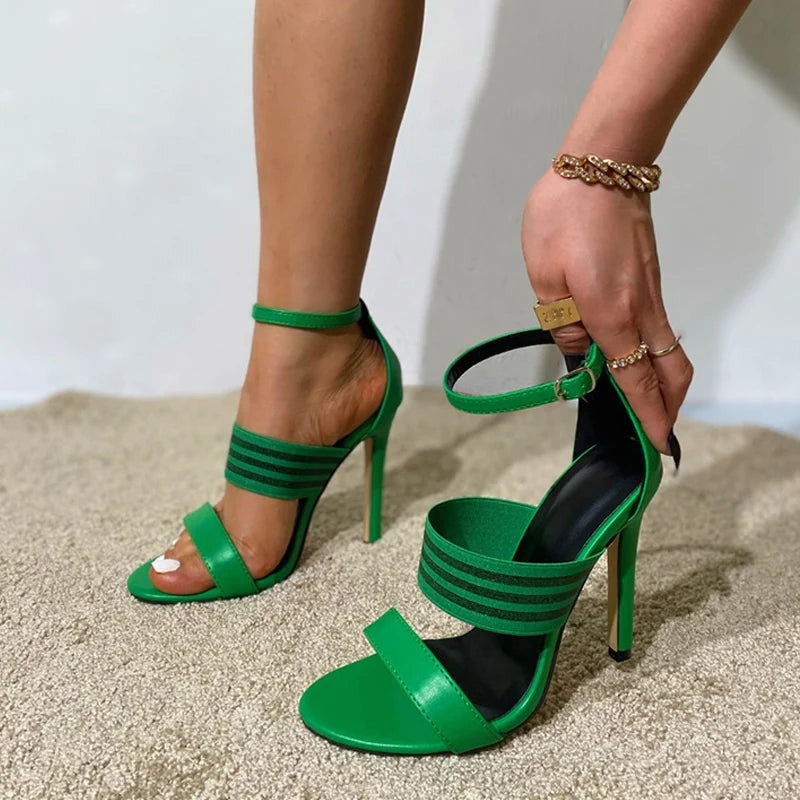 New Fashion Mixed Color Narrow Band Women Sandals