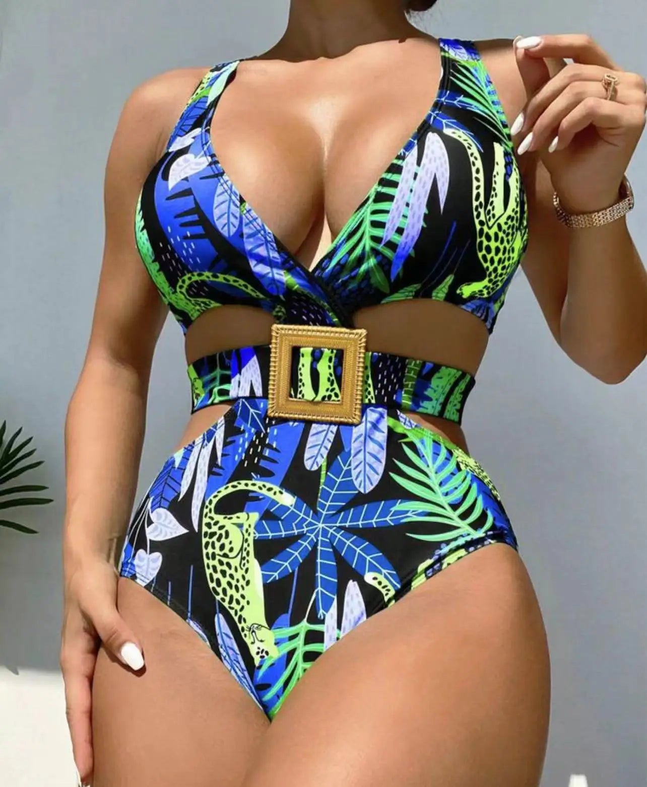 Elegant Print One Piece Swimsuit