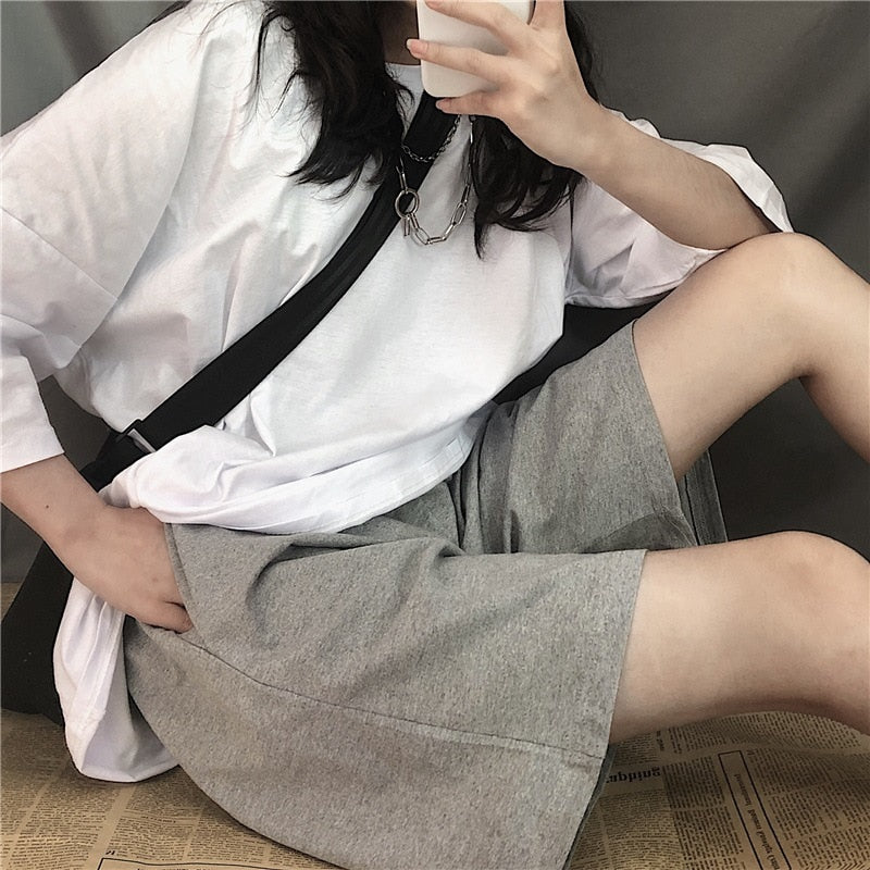 Women Fashion Elastic Waists Short Pants