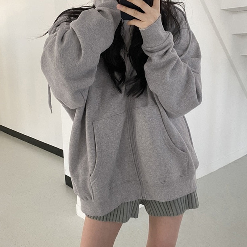 New Harajuku Korean Version Gray Hoodie