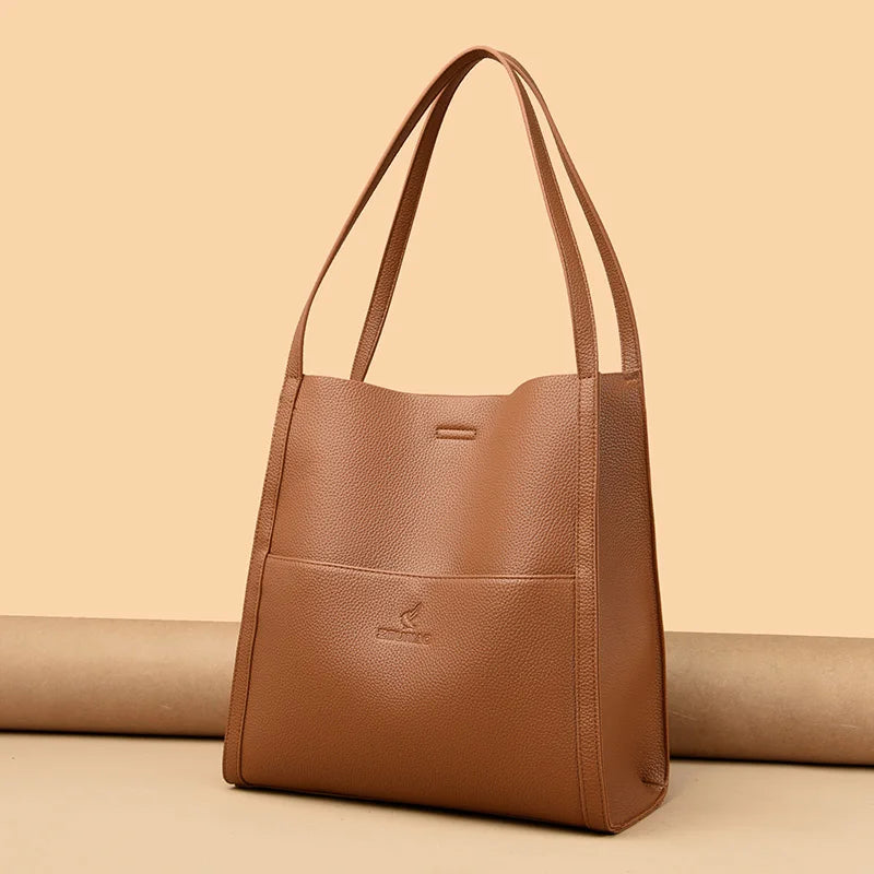 Soft PU Leather Tote Handbag