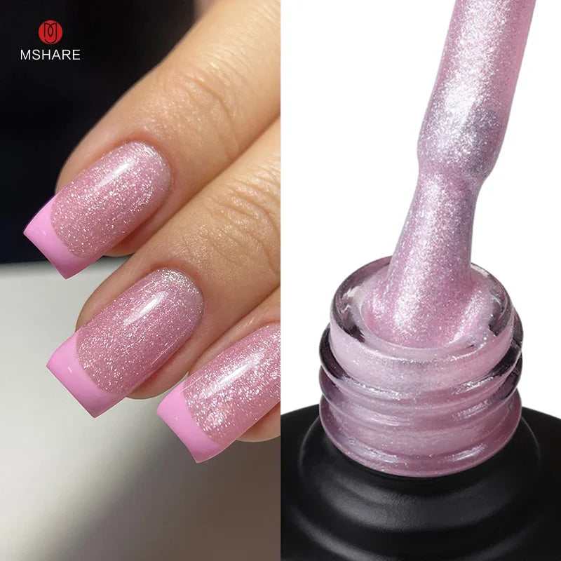 Milky White Base Gel Polish Nail base coat shimmer base RS4