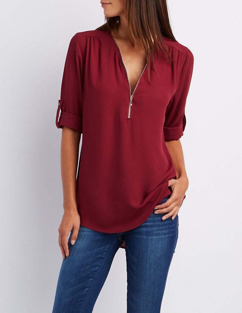 Women Chiffon Blouse Tops