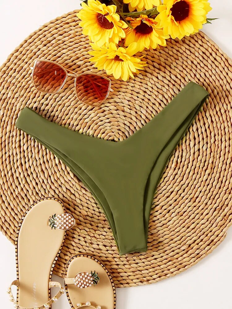 High Waist Thong Swimwear Trunk Bikini Top