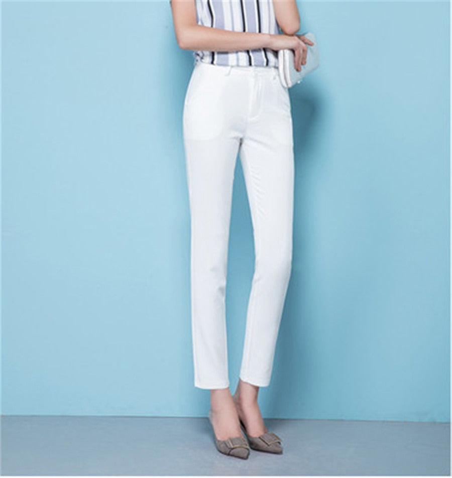 Womens Formal Office Pencil Pants white