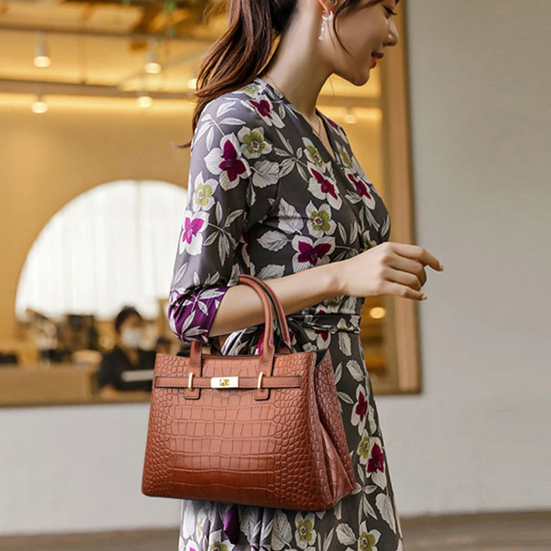 Classic PU Leather animal pattern handbag