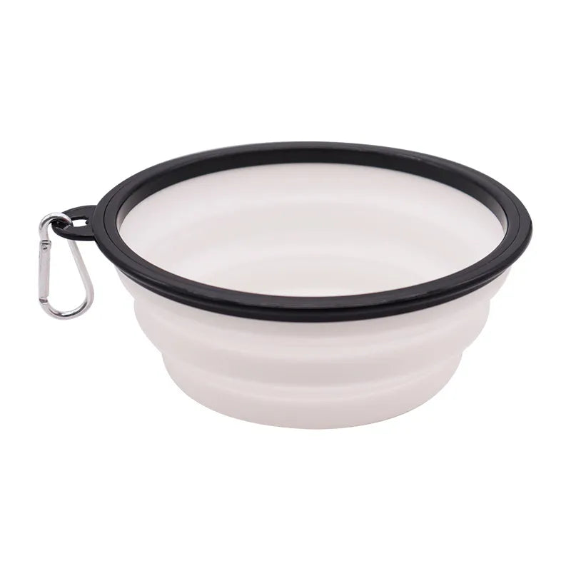 350ML/1000ML Foldable Silicone Pet Bowl White 350ml