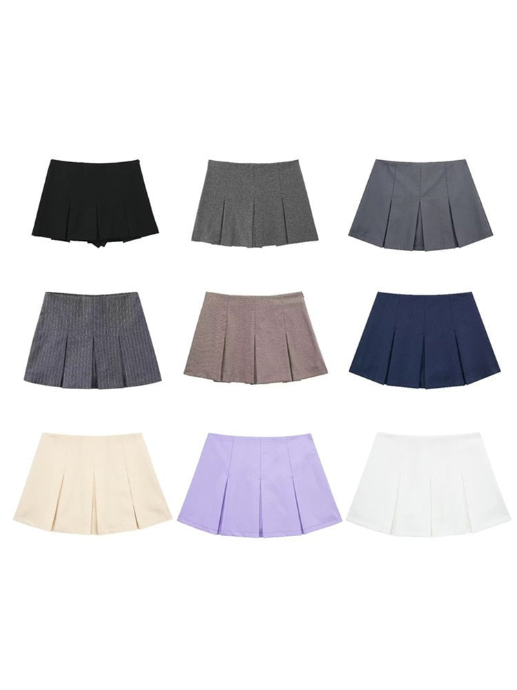 Women High Waist Wide Pleats Design Slim attractive Skirts