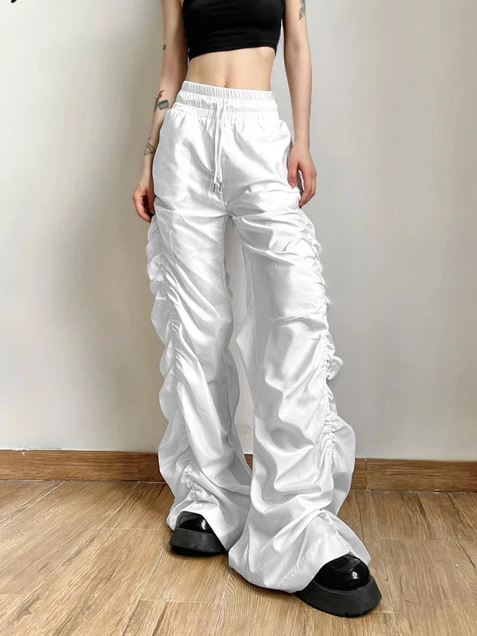 High Waist Wide Leg Lantern Trousers