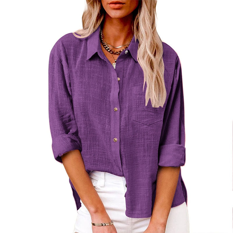 New Solid Casual Loose Shirts