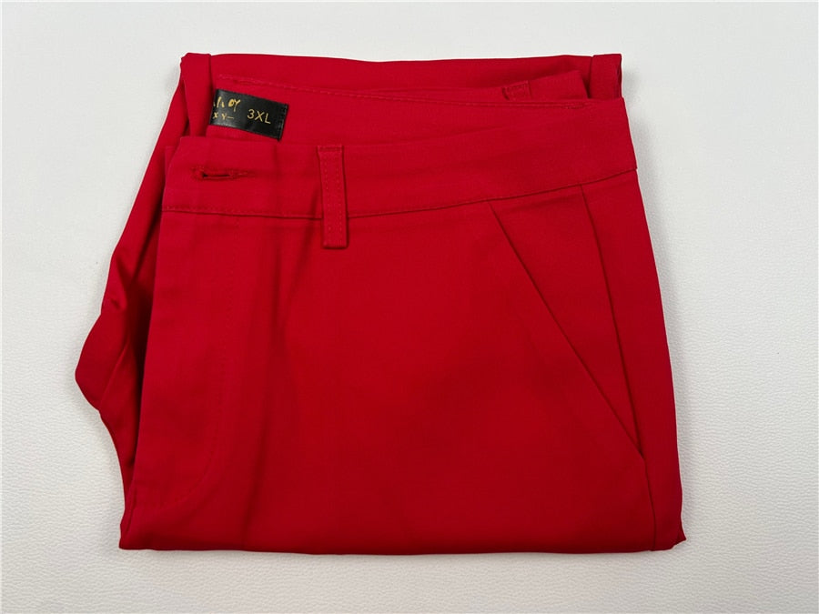 Womens Formal Office Pencil Pants red