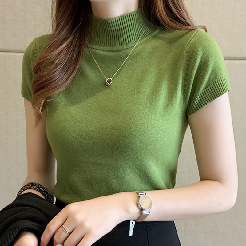 Turtleneck Knitted Blouse Shirt