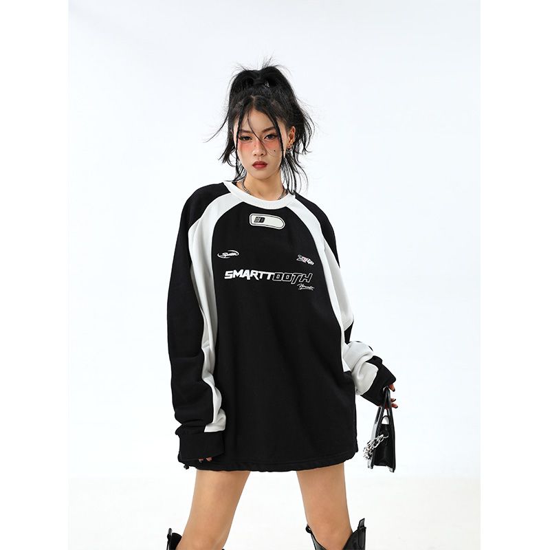 Women Retro Harajuku elegant Hip Hop Jacket hoodie