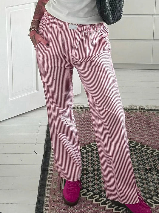 Striped Lounge Wide Leg unisex trousers