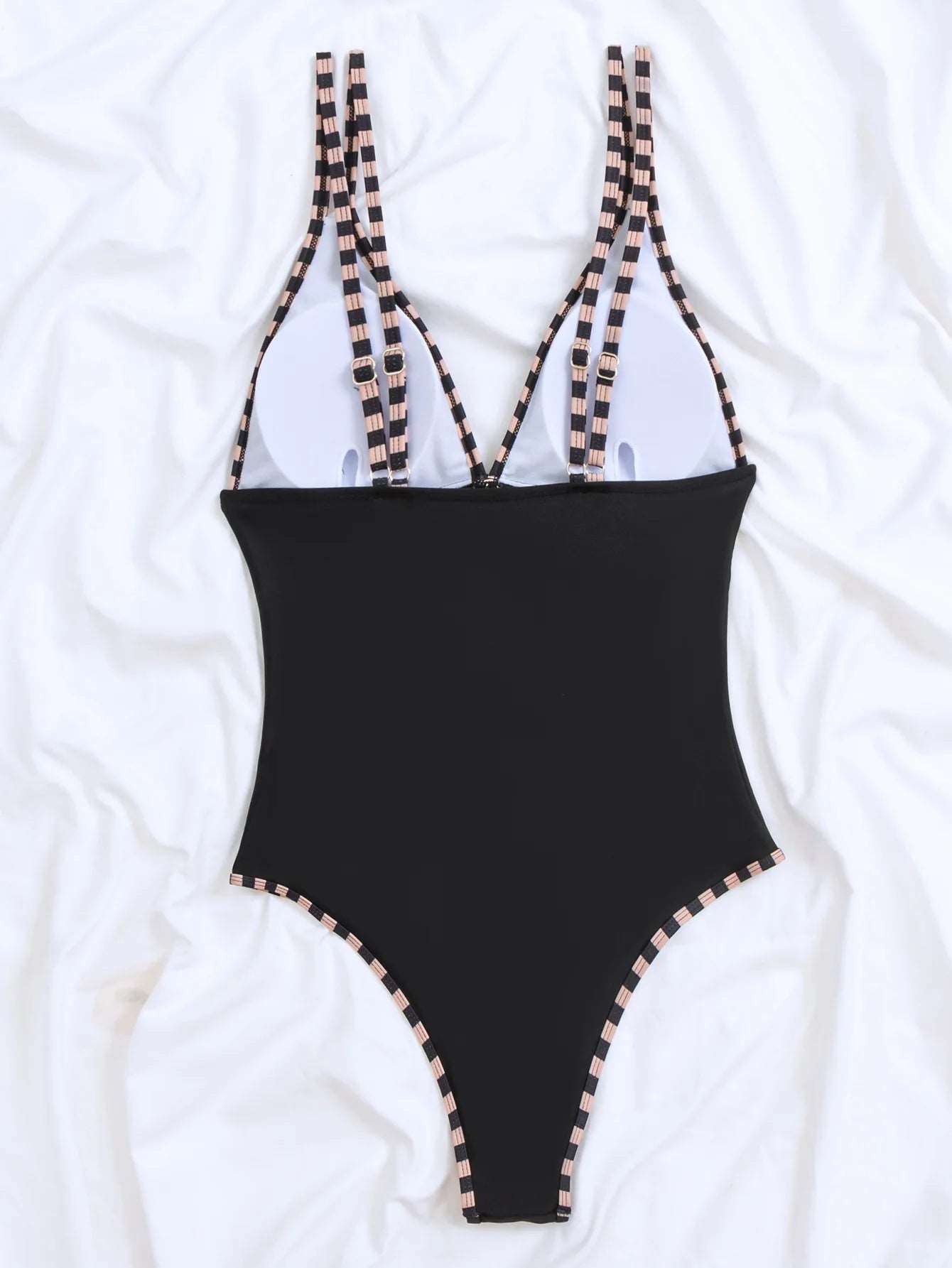 New Plunge Neck One Piece Swimsuit