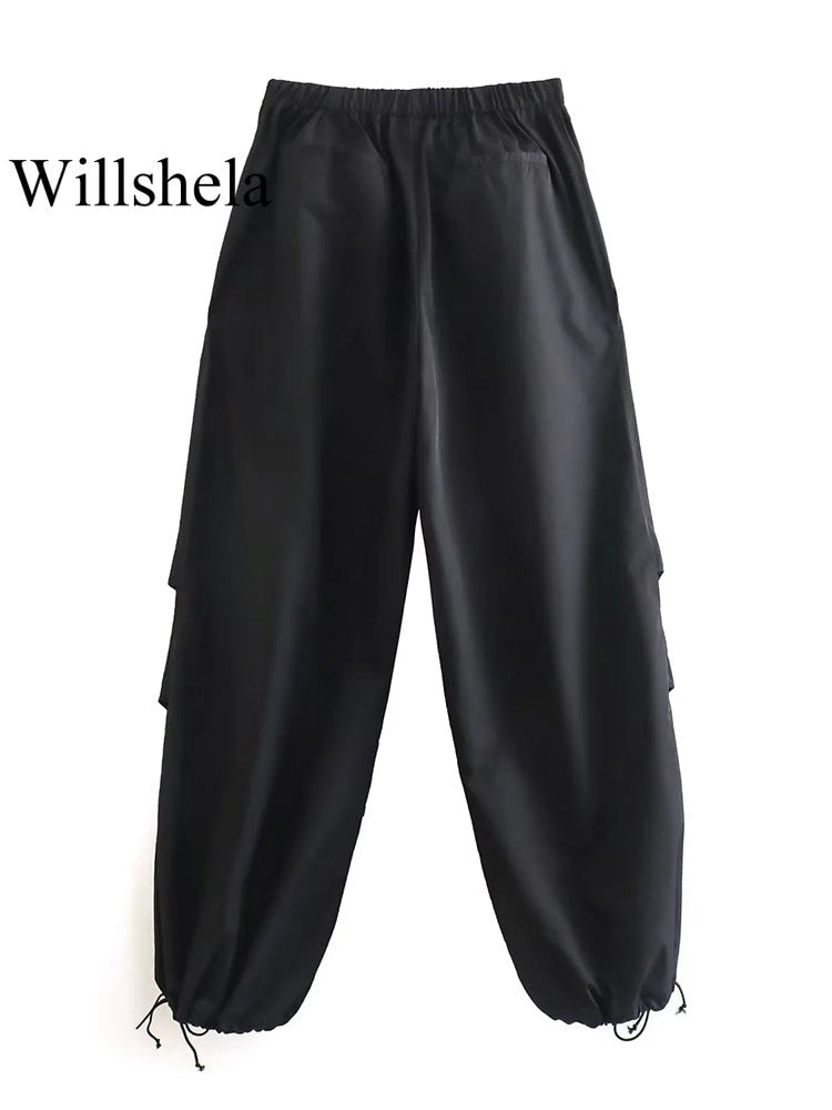 Women Fashion Parachute Cargo Pants