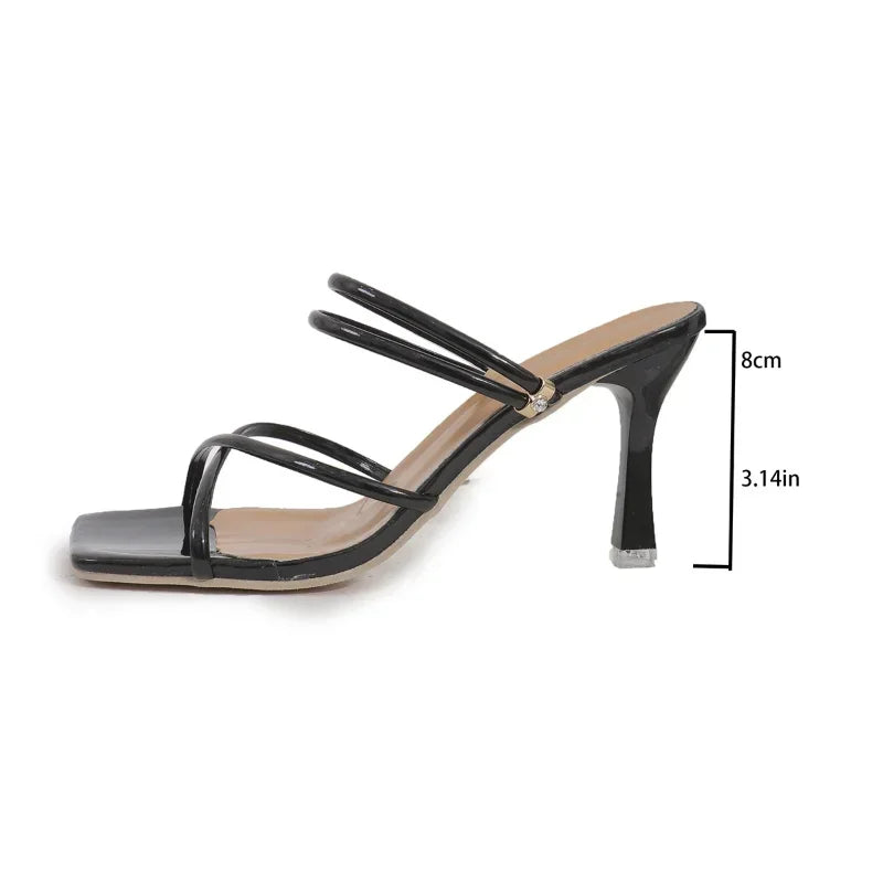 Square Toe cross strap High Heel sandals