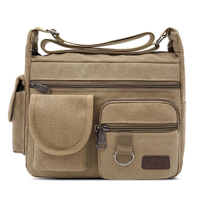 Canvas Shoulder Handbag khaki