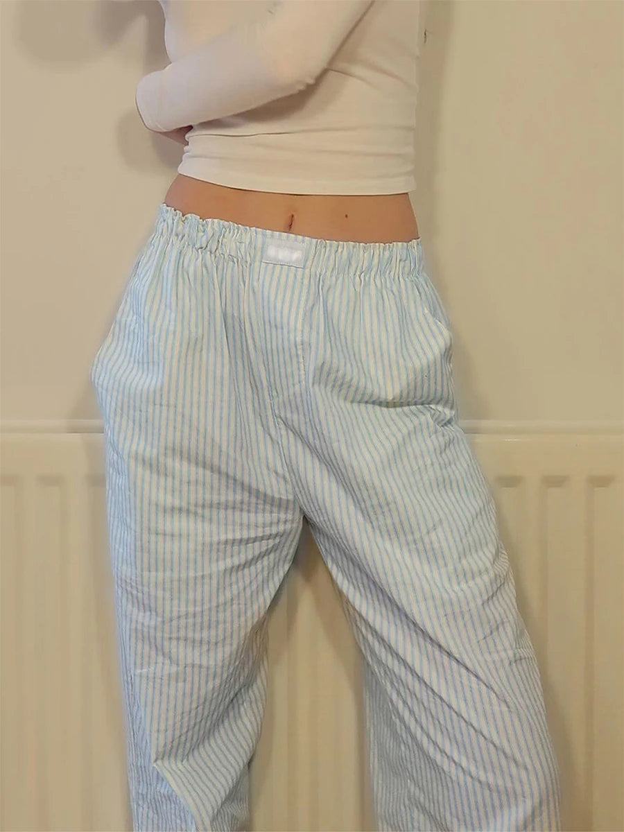 Striped Lounge Wide Leg unisex trousers