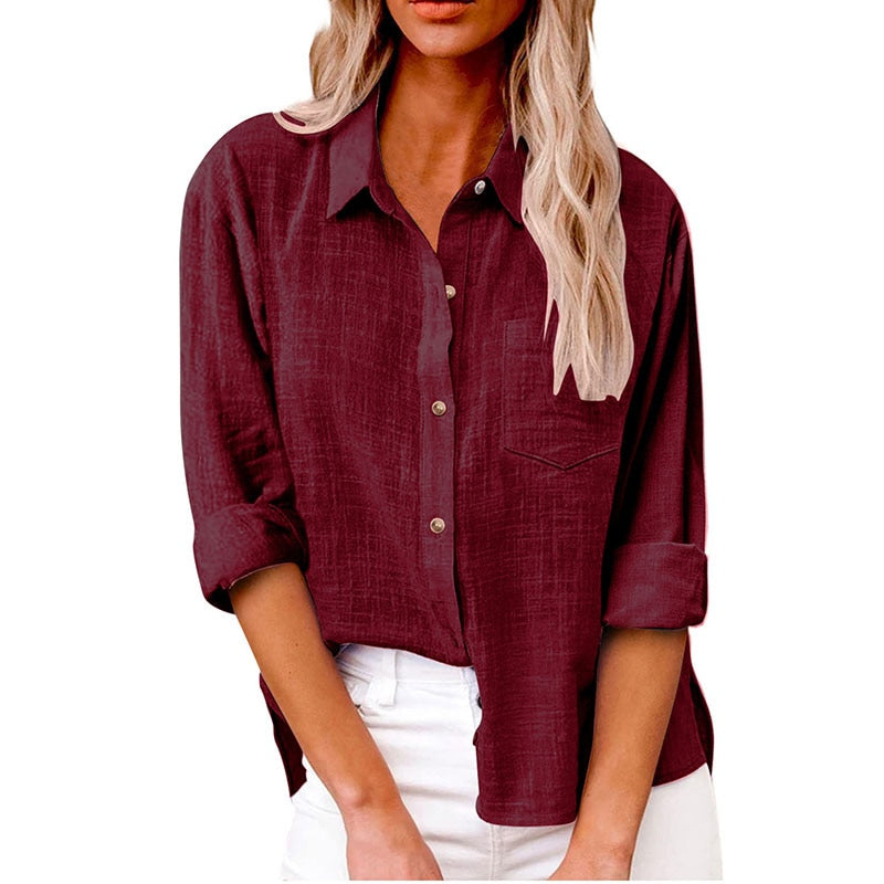 New Solid Casual Loose Shirts QU052-6