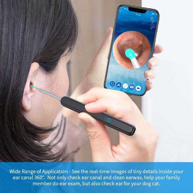 Otoscope Camera Borescope Luminous Ear Wax Cleaning