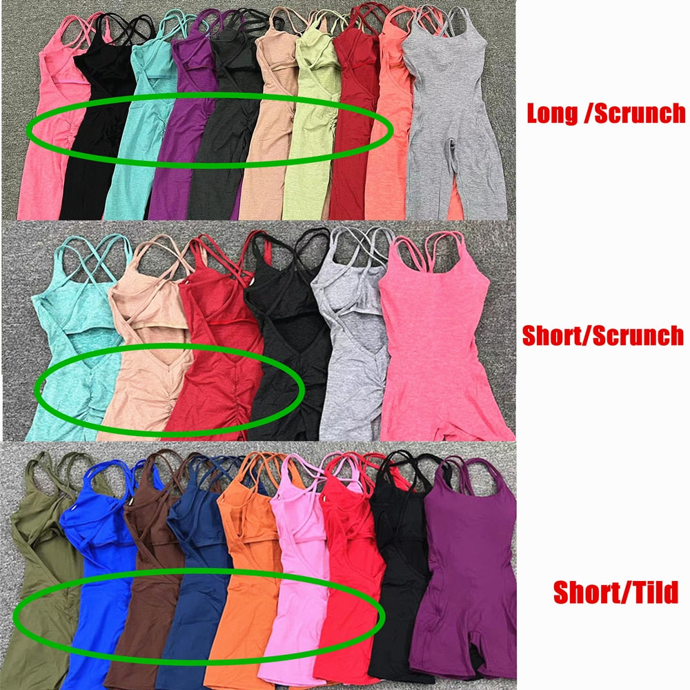 Women Lycra Fitness Gym One Piece Jumpsuit