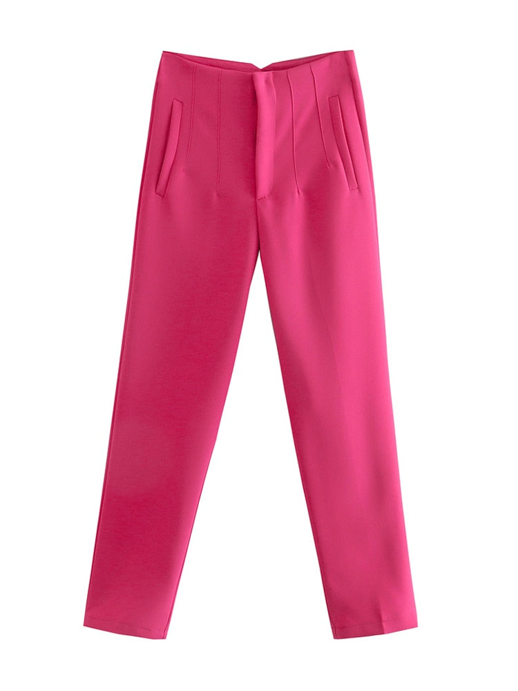 Women Fashion Seam Detail Office Wear Pants