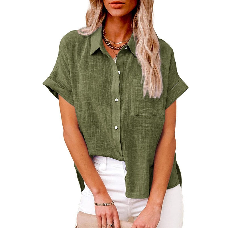 New Solid Casual Loose Shirts QU013-1