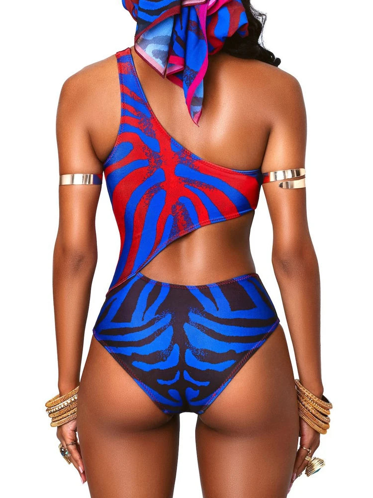 African Print One Piece Swimsuit