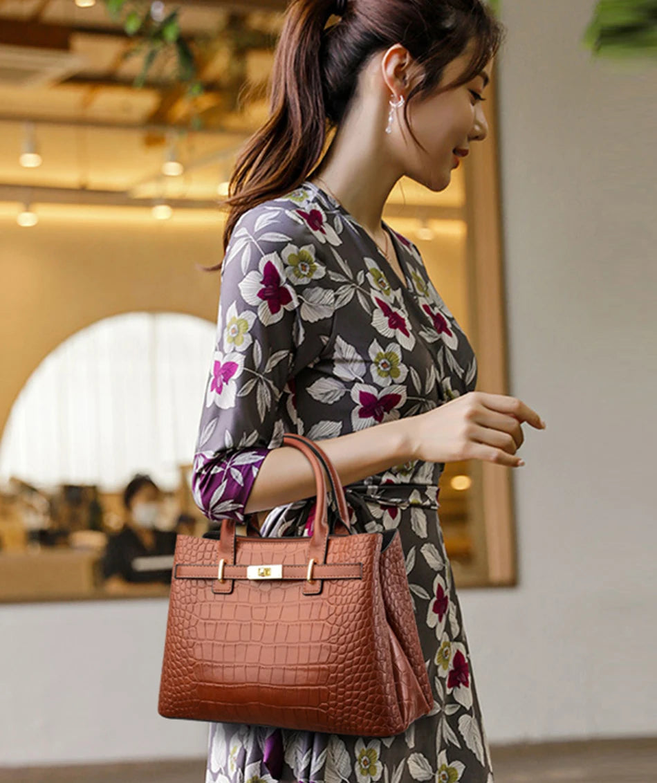 Classic PU Leather animal pattern handbag