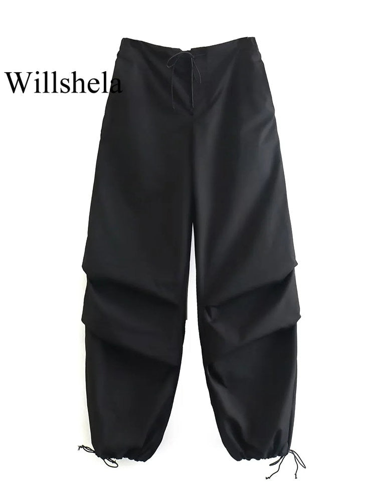 Women Fashion Parachute Cargo Pants