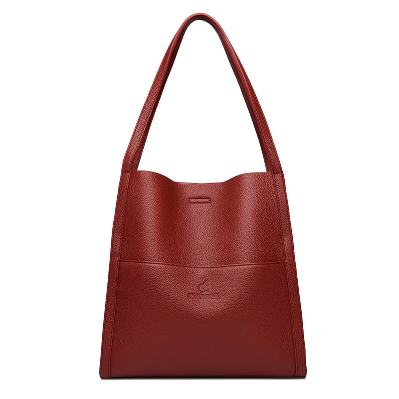 Soft PU Leather Tote Handbag Red