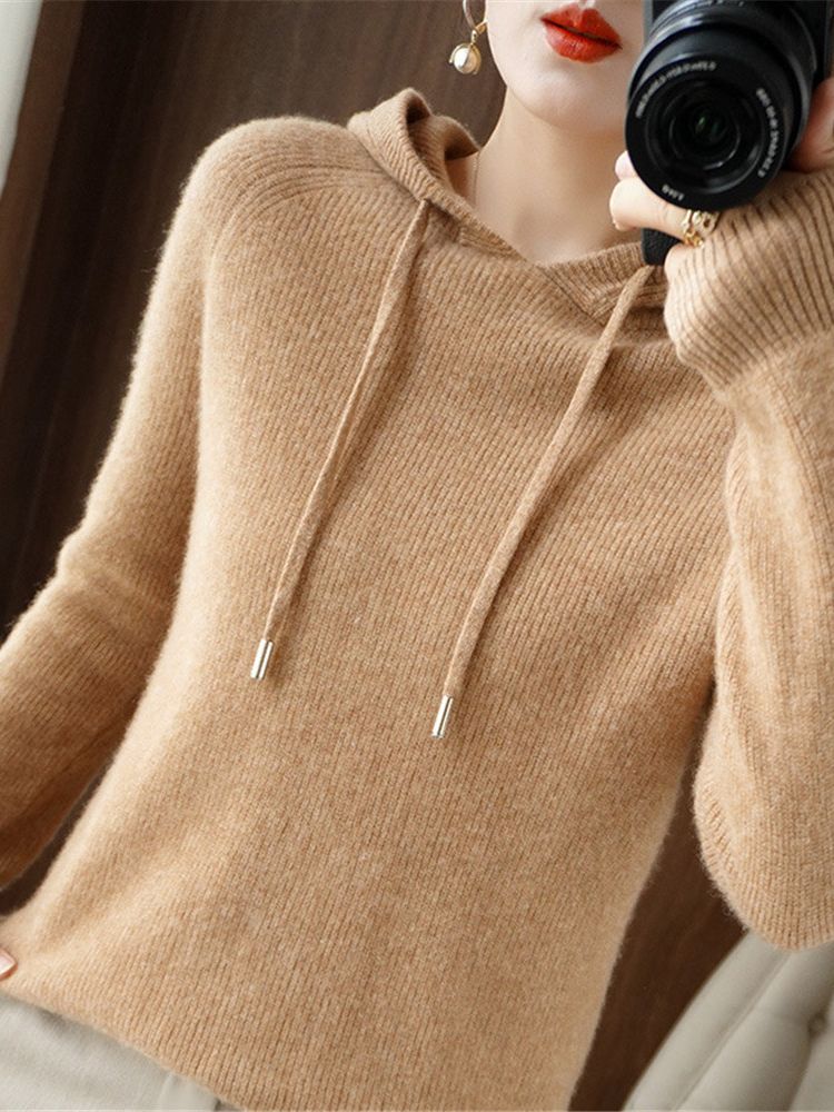 Hooded Knitted Jacket Cardigan