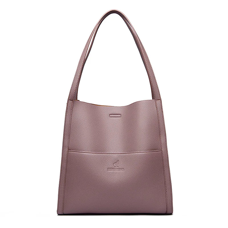 Soft PU Leather Tote Handbag Purple