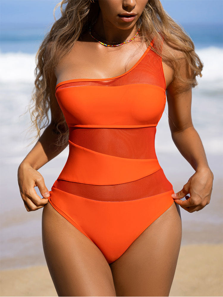 In-X Sexy One Shoulder One Piece Swimsuit