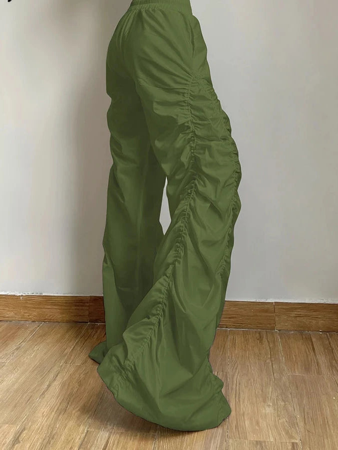 High Waist Wide Leg Lantern Trousers