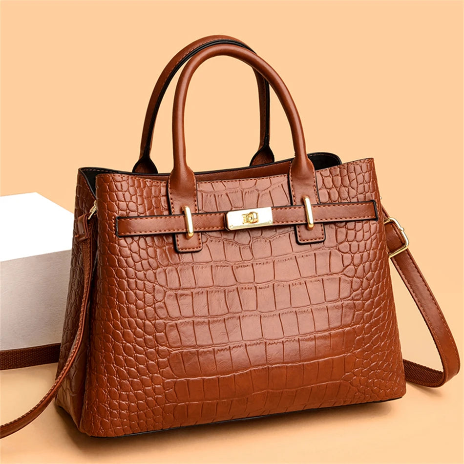 Classic PU Leather animal pattern handbag