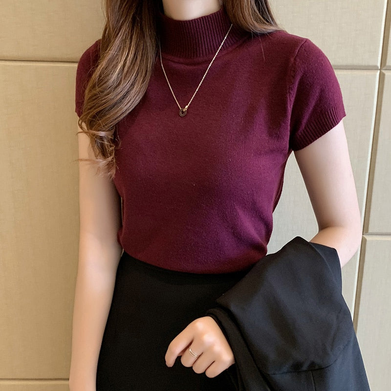 Turtleneck Knitted Blouse Shirt