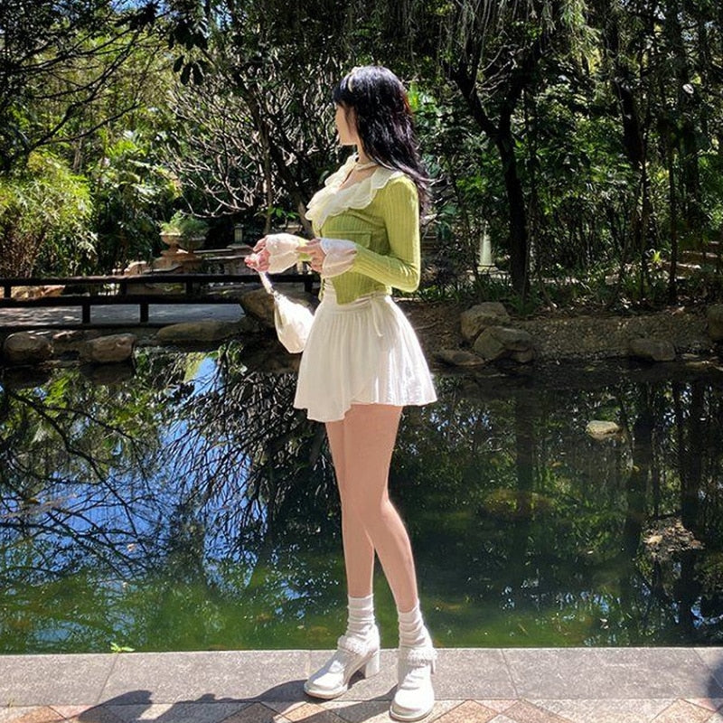 New Sexy Cute White Mini Skirt