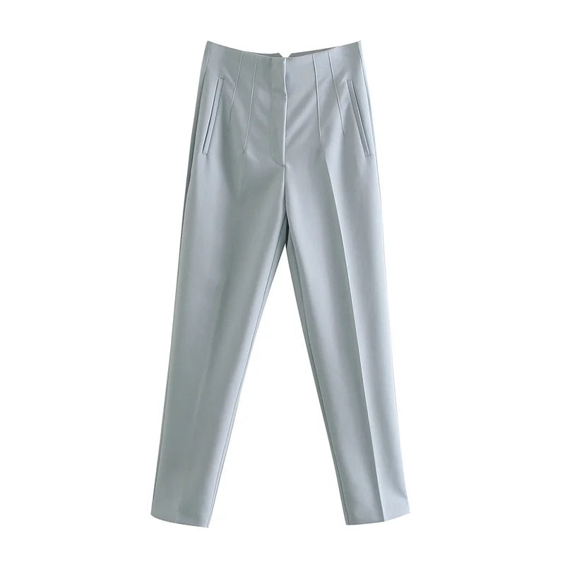 Women Pants 28 Color High Waist Pants Sky Blue